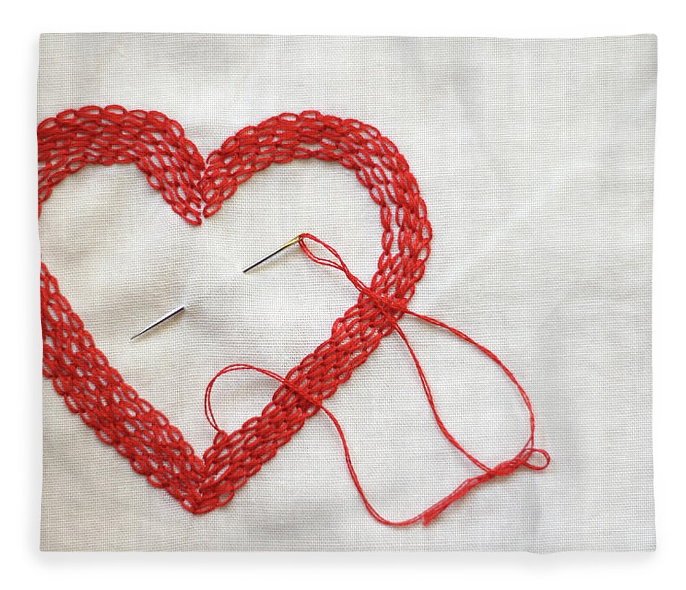 Red Heart Made With And Fleece Blanket for Sale by Miss Pearl