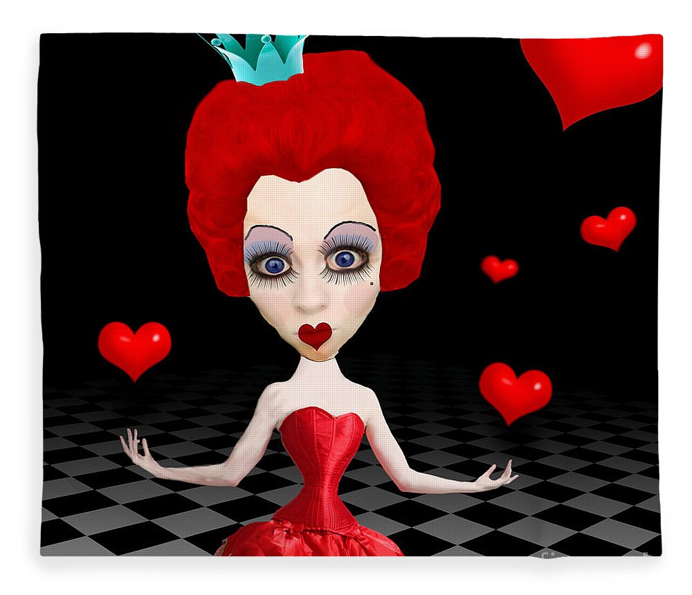 Digital Art Fleece Blanket featuring the photograph Red Queen of Hearts by Juli Scalzi