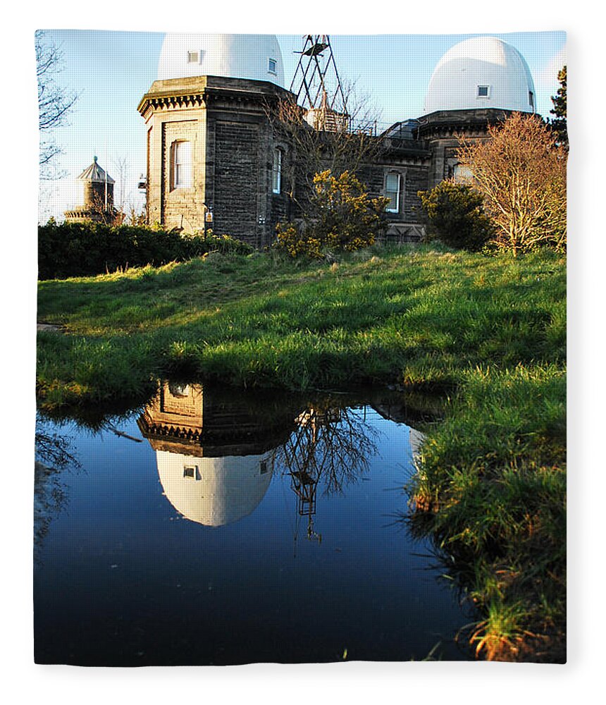 Bidston Fleece Blanket featuring the photograph Reflecting the Observatory by Spikey Mouse Photography