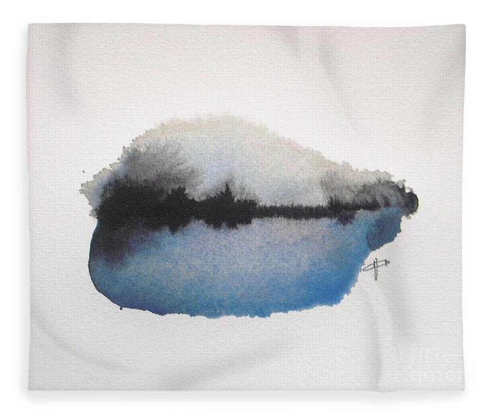 Abstract Fleece Blanket featuring the painting Reflection in the lake by Vesna Antic