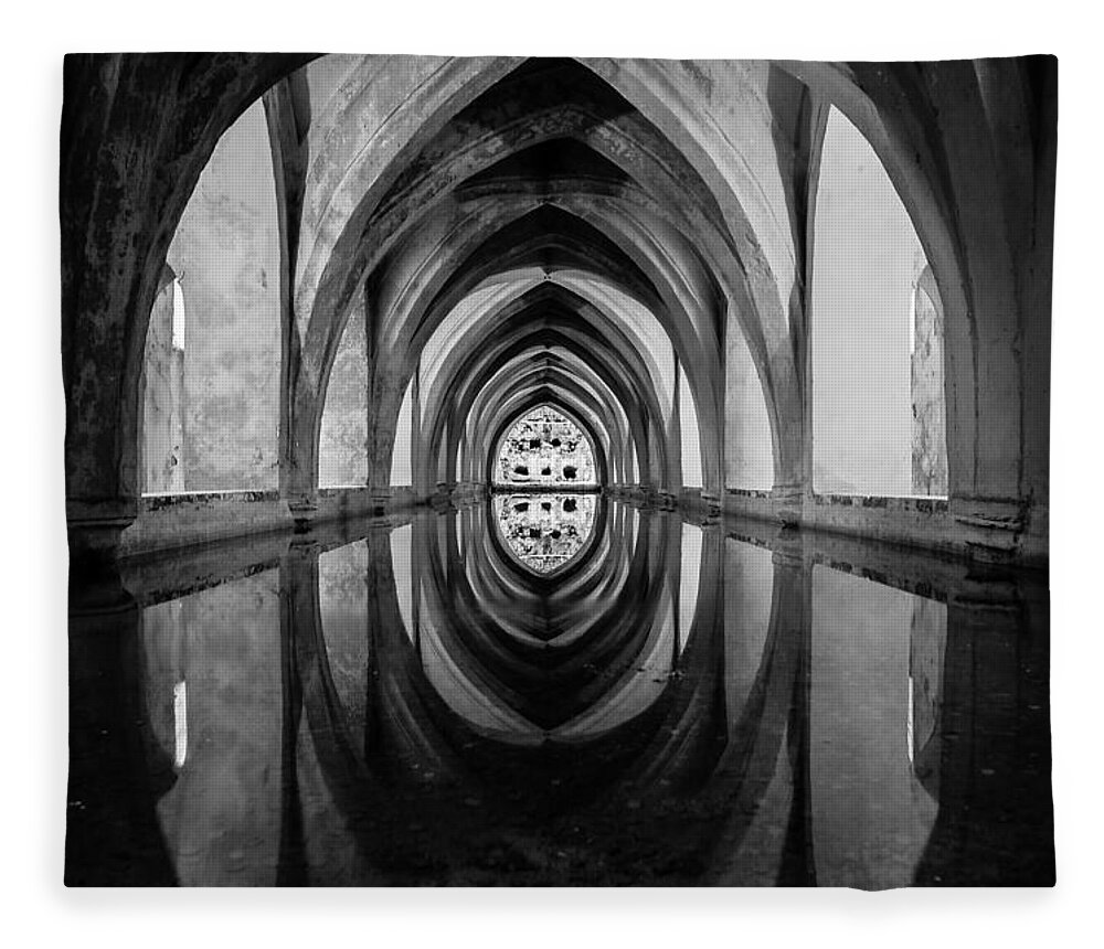 Photo Fleece Blanket featuring the photograph Reflection of Perfection BW by AM FineArtPrints