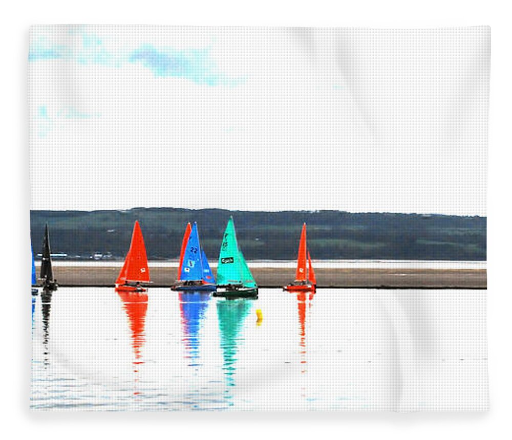 Nautical Fleece Blanket featuring the photograph Reflective sailing by Spikey Mouse Photography