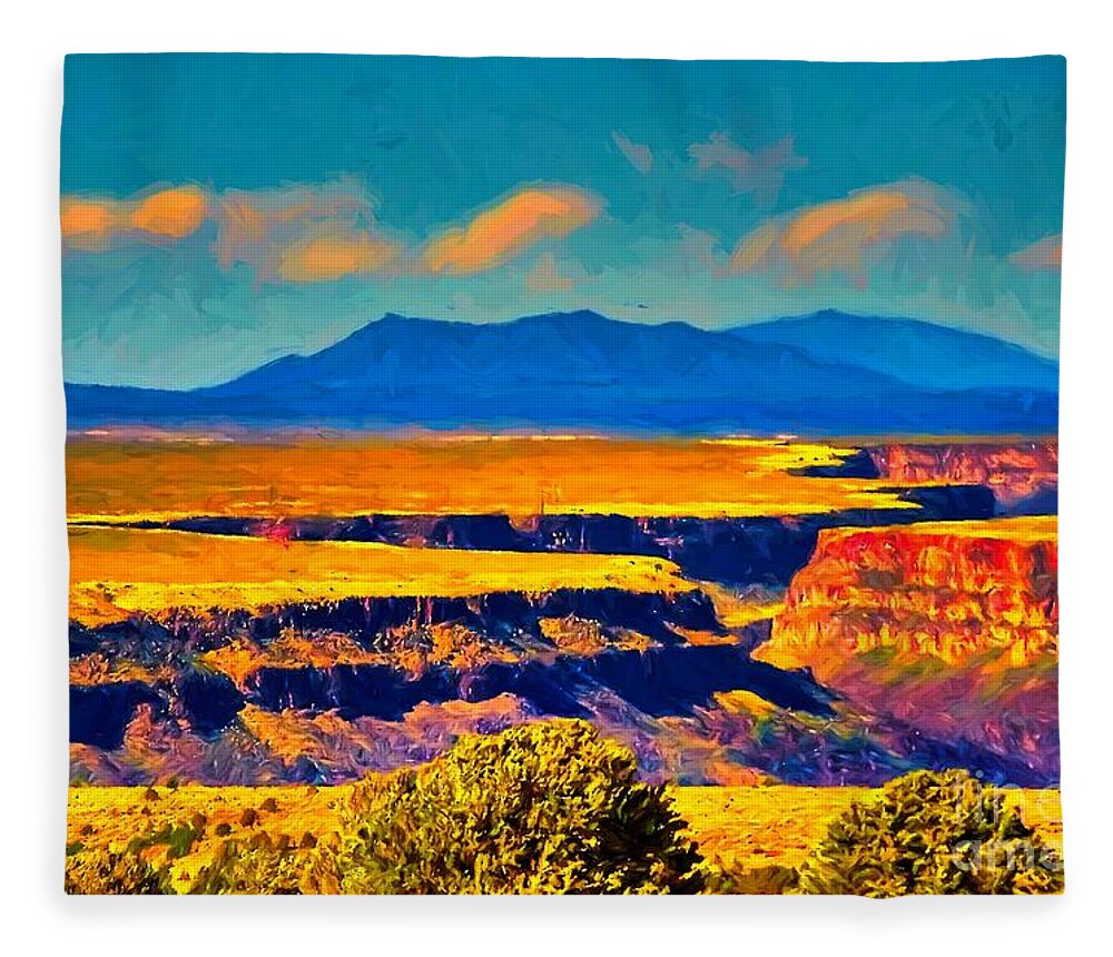 Rio Grande gorge LV Fleece Blanket by Charles Muhle - Pixels