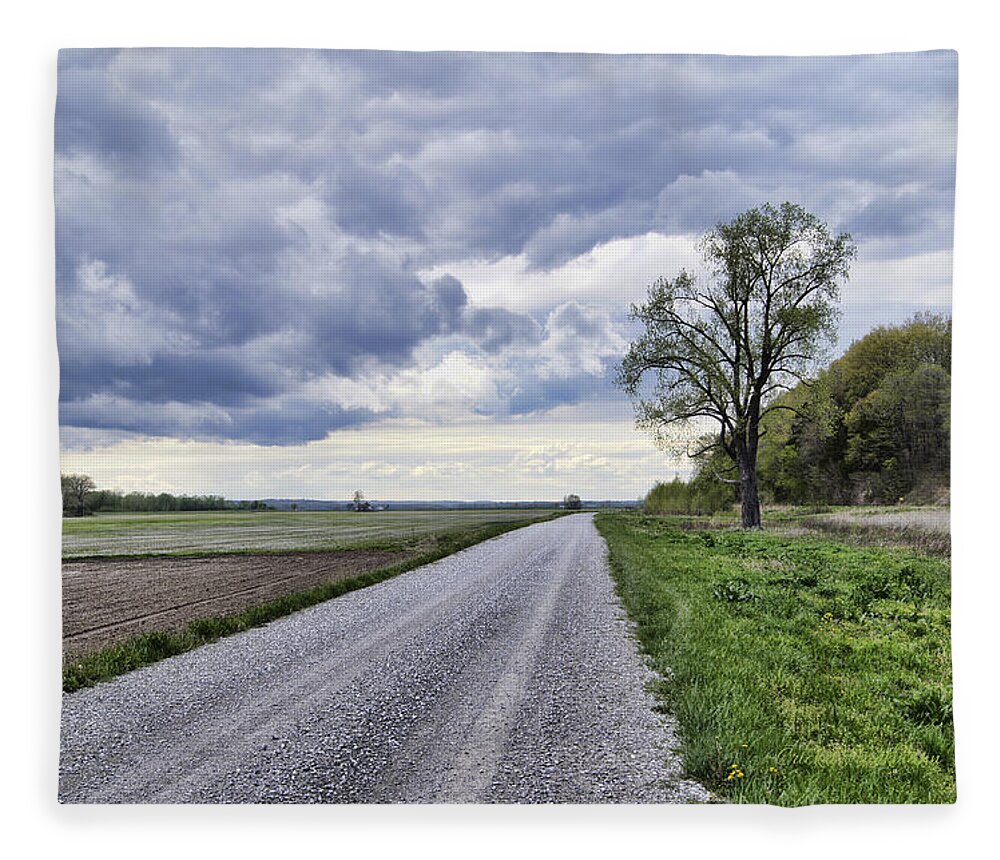 Road Fleece Blanket featuring the photograph Riverbottom Road by Cricket Hackmann