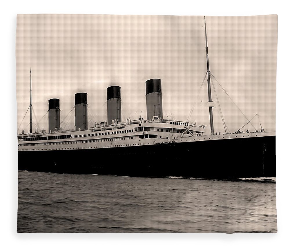 Rms Titanic Fleece Blanket featuring the photograph RMS Titanic by Bill Cannon