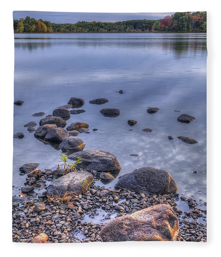 Rocks Fleece Blanket featuring the photograph Rock and Fall by Jean-Pierre Ducondi
