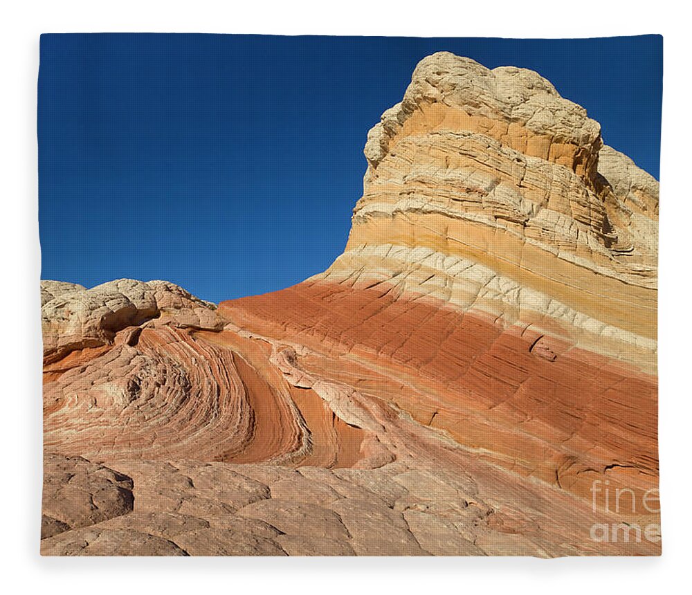 00559280 Fleece Blanket featuring the photograph Rock Formation Vermillion Cliffs N M by Yva Momatiuk John Eastcott