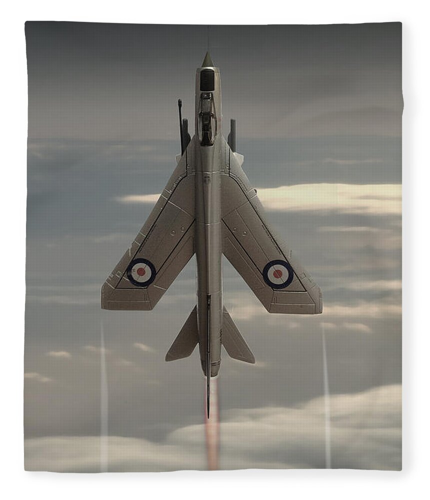 Bac Lightning F6 Fleece Blanket featuring the digital art Rocket Ship by Airpower Art