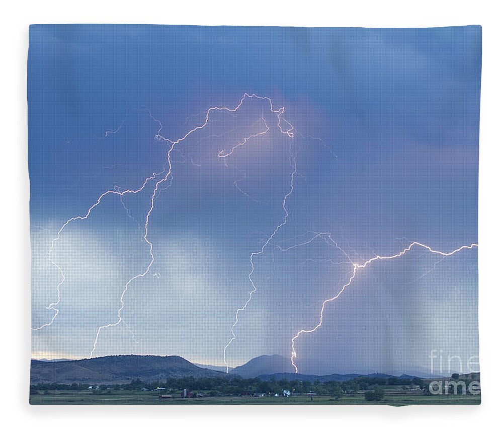 Lightning Fleece Blanket featuring the photograph Rocky Mountain Front Range Foothills Lightning Strikes by James BO Insogna