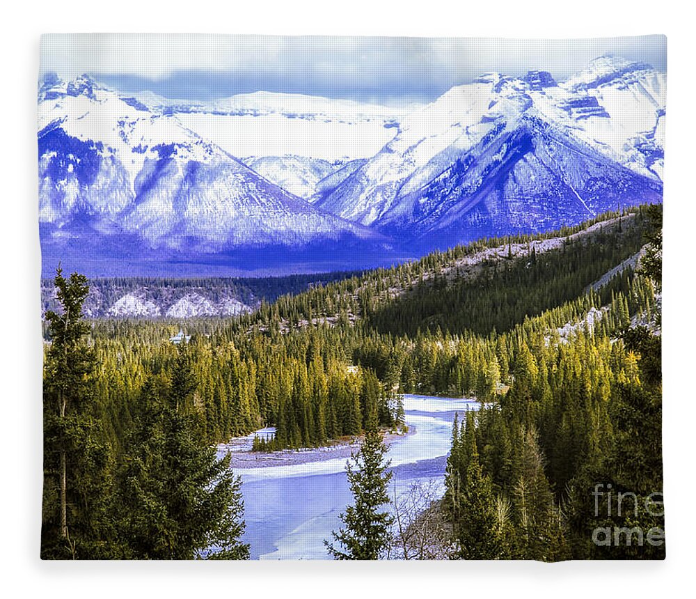 Mountains Fleece Blanket featuring the photograph Rocky Mountains landscape 2 by Elena Elisseeva