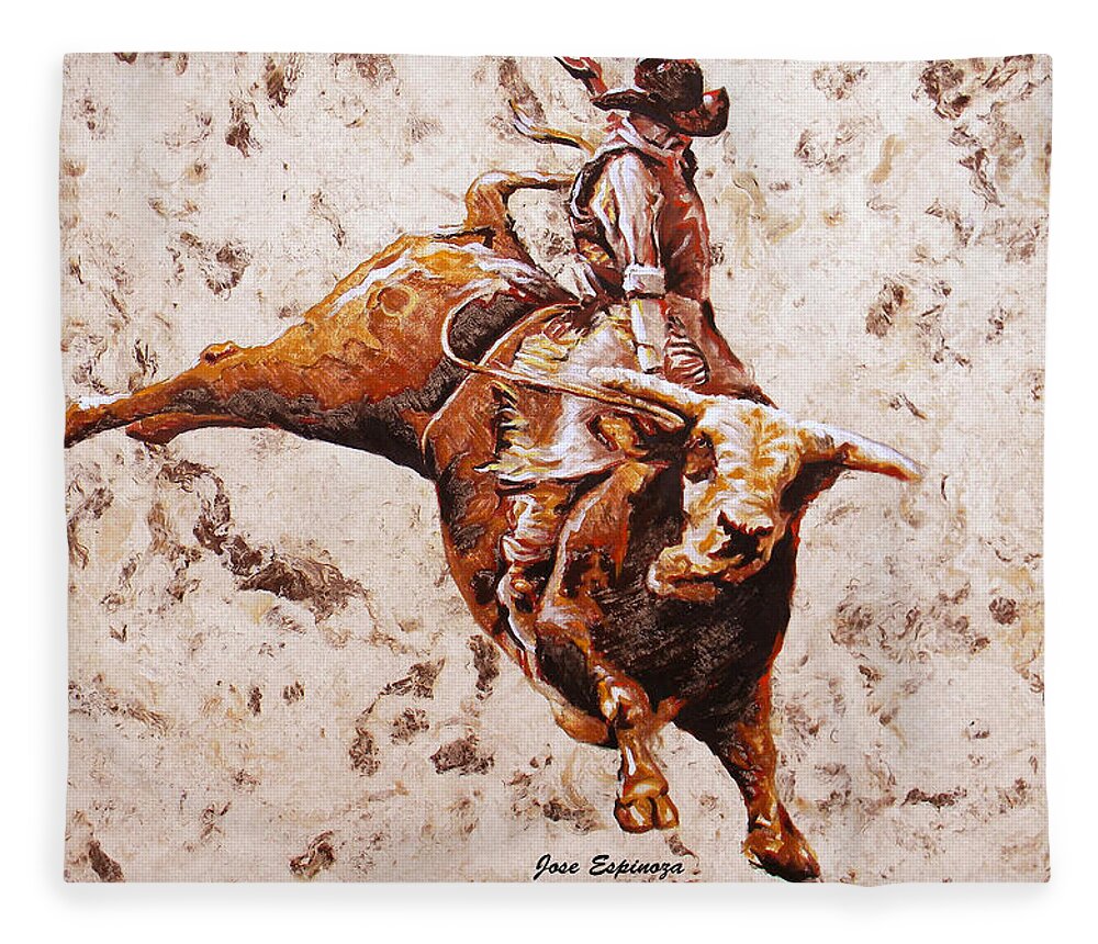 Rodeo Fleece Blanket featuring the painting R O D E O' S . K I N G by J U A N - O A X A C A