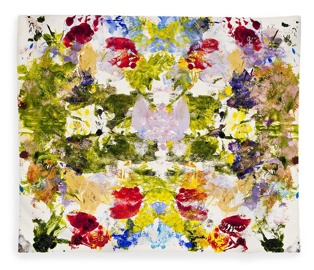 Rorschach Fleece Blanket featuring the painting Rorschach Test by Darice Machel McGuire