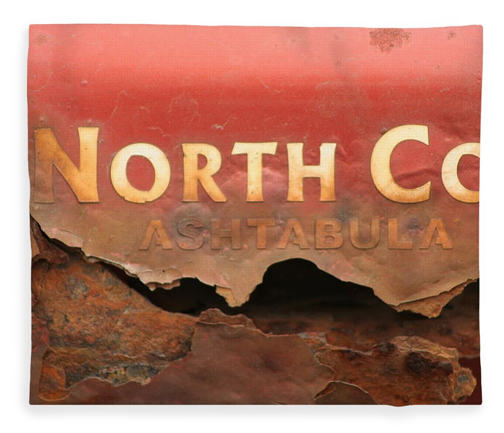 Rust Fleece Blanket featuring the photograph Rusty metal North Coast Ashtabula Ohio by Valerie Collins