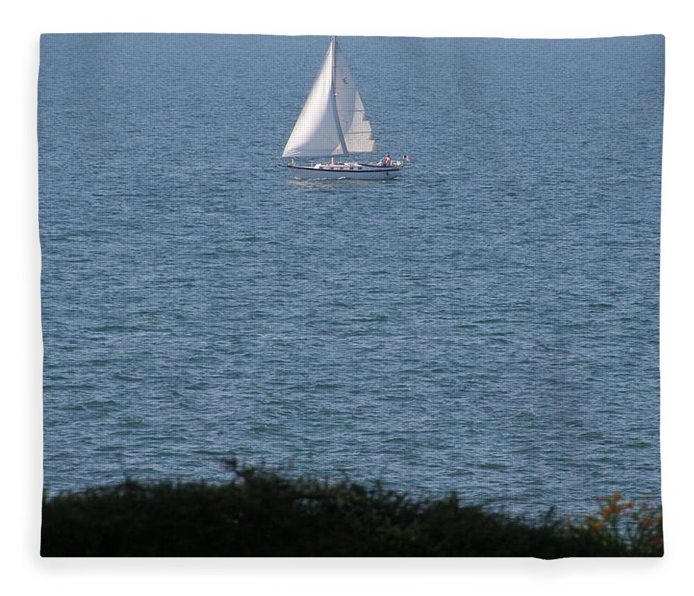 Water Fleece Blanket featuring the photograph Sailboat on Lake Erie by Valerie Collins