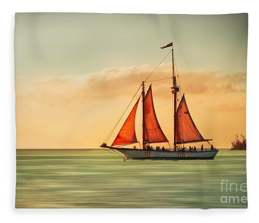 Sailing Fleece Blanket featuring the photograph Sailing Into The Sun by Hannes Cmarits