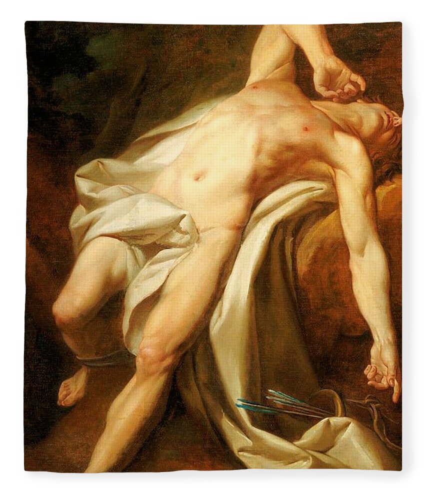 Saint Sebastian Fleece Blanket featuring the painting Saint Sebastian by Nicolas Guy Brenet
