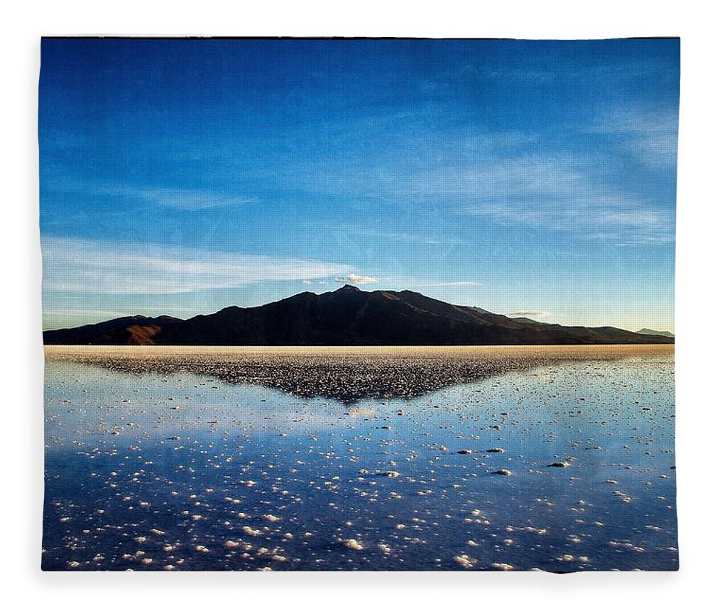 Harvest Fleece Blanket featuring the photograph Salt Cloud Reflection Vintage by For Ninety One Days