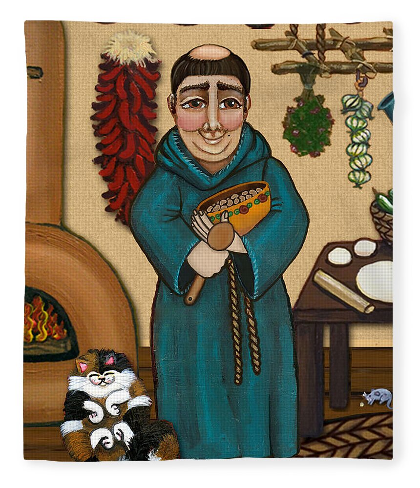San Pascual Fleece Blanket featuring the painting San Pascual by Victoria De Almeida