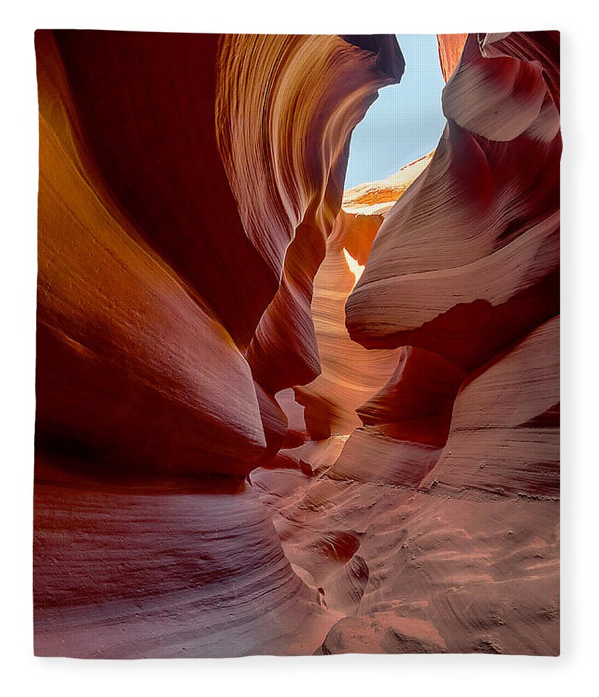 Antelope Canyon Fleece Blanket featuring the photograph Sand Flows by Jason Chu