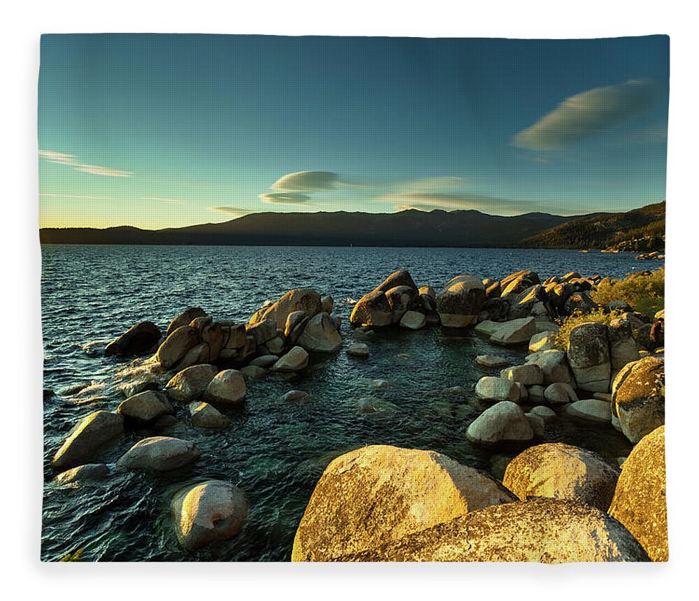 Camping Fleece Blanket featuring the photograph Sand Harbor, Lake Tahoe by Halbergman