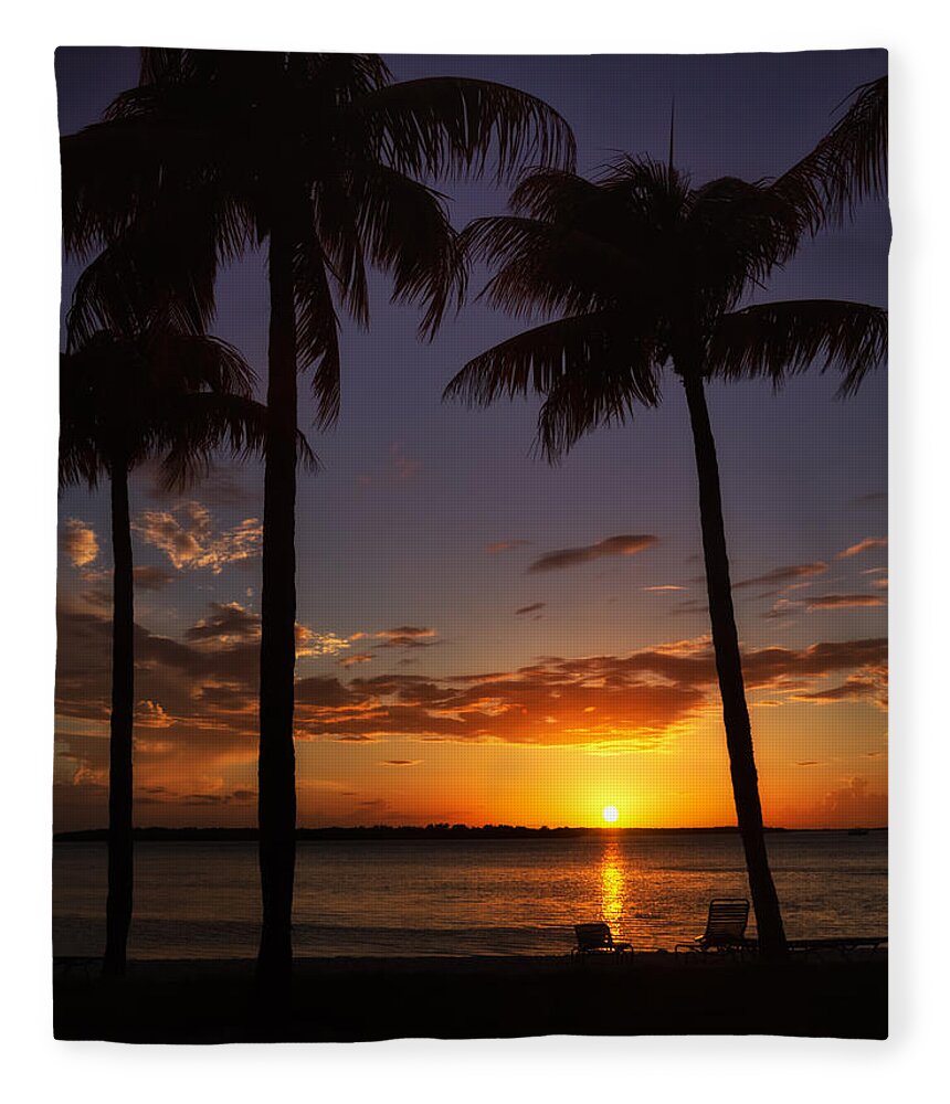Sunset Fleece Blanket featuring the photograph Sanibel Island Sunset by Kim Hojnacki
