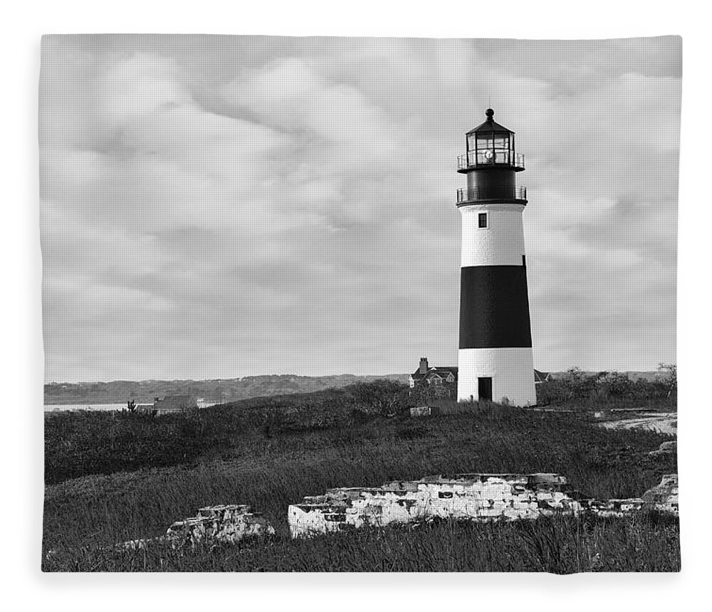 Nantucket Fleece Blanket featuring the photograph Sankaty Head Lighthouse Nantucket Cape Cod by Marianne Campolongo
