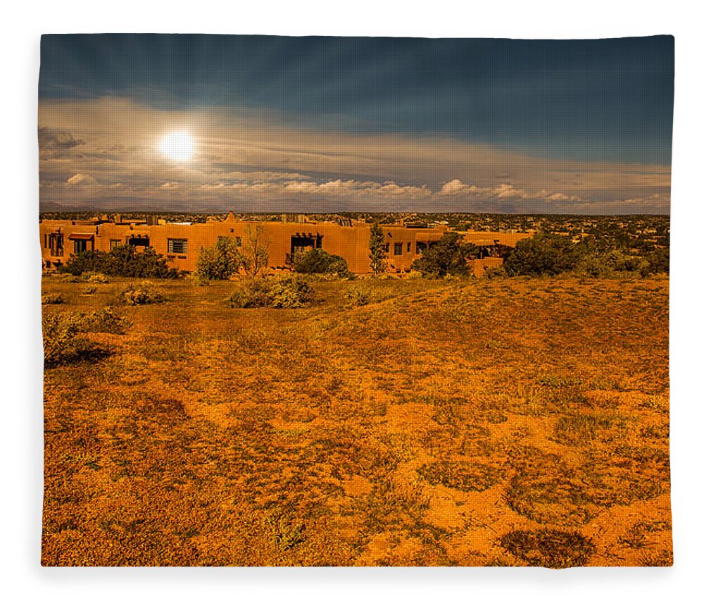 New Mexico Fleece Blanket featuring the photograph Santa Fe landscape by John Johnson
