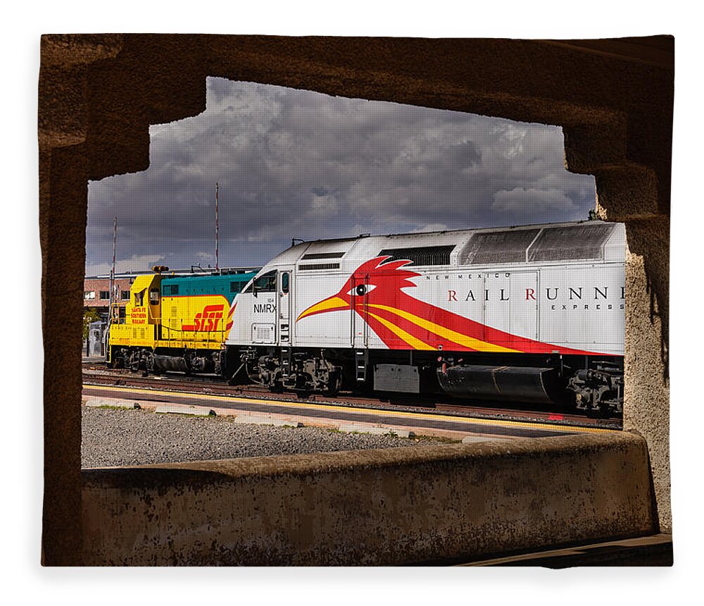 Santa Fe Fleece Blanket featuring the photograph Santa Fe train by John Johnson
