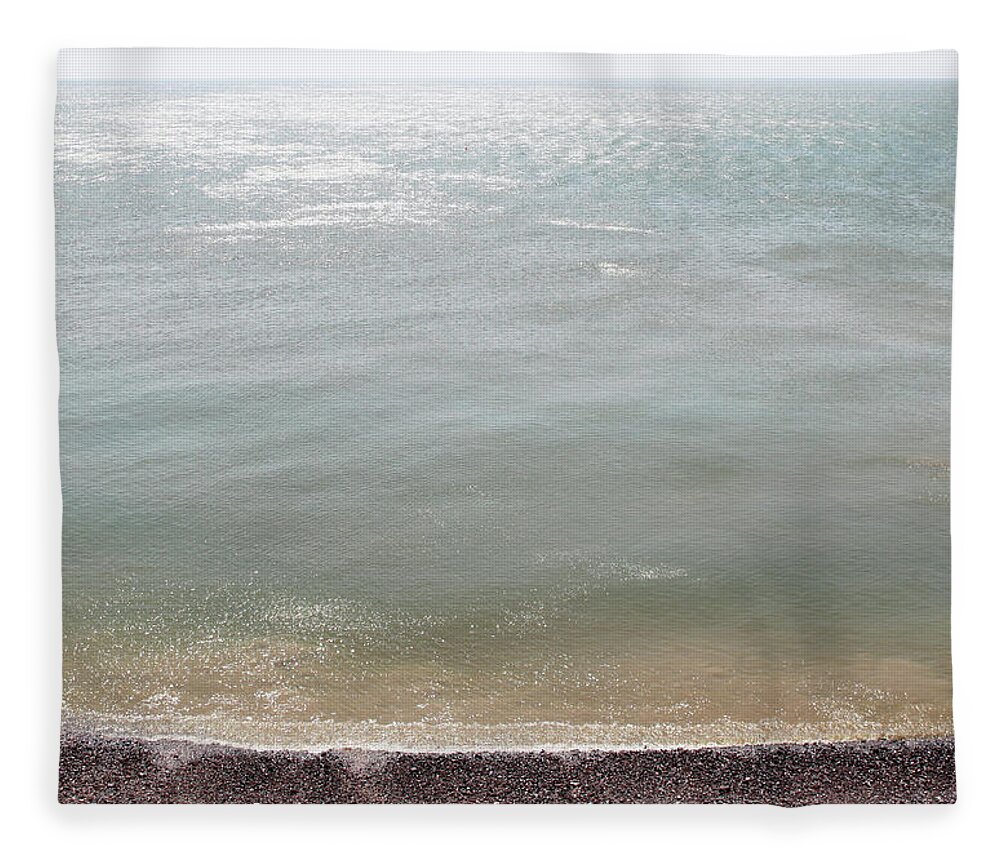 Tranquility Fleece Blanket featuring the photograph Sea And Shoreline by Richard Newstead