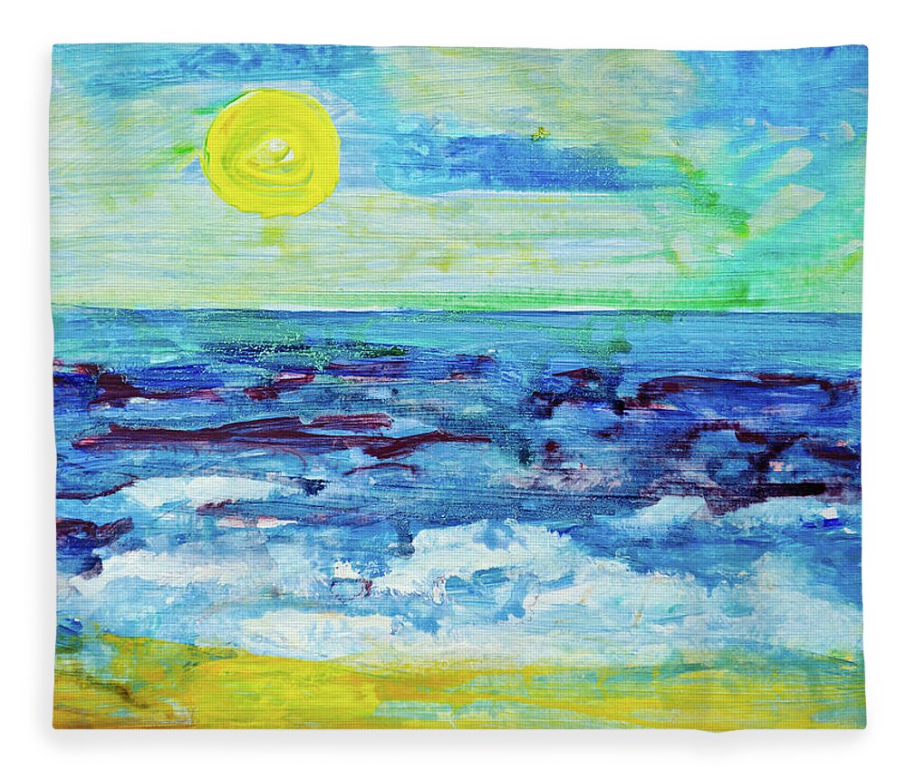 Curve Fleece Blanket featuring the digital art Seascape by Balticboy
