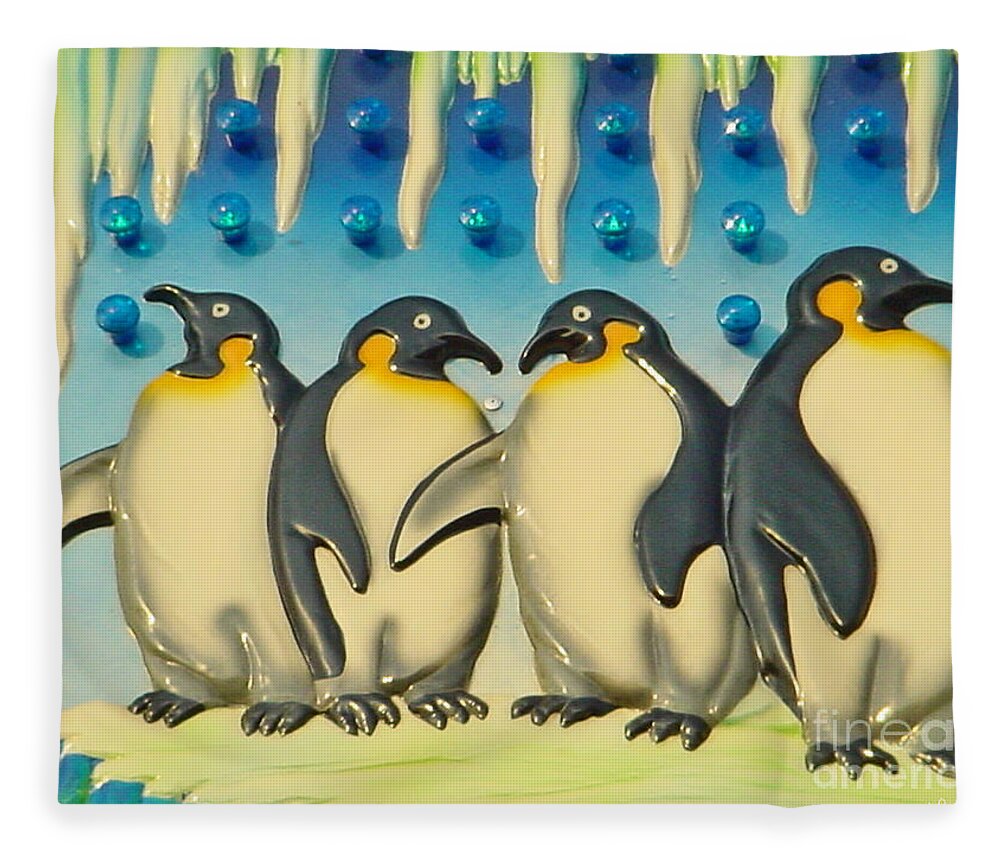 Landscape Fleece Blanket featuring the photograph Seaside Funtown Penguins by Lyric Lucas