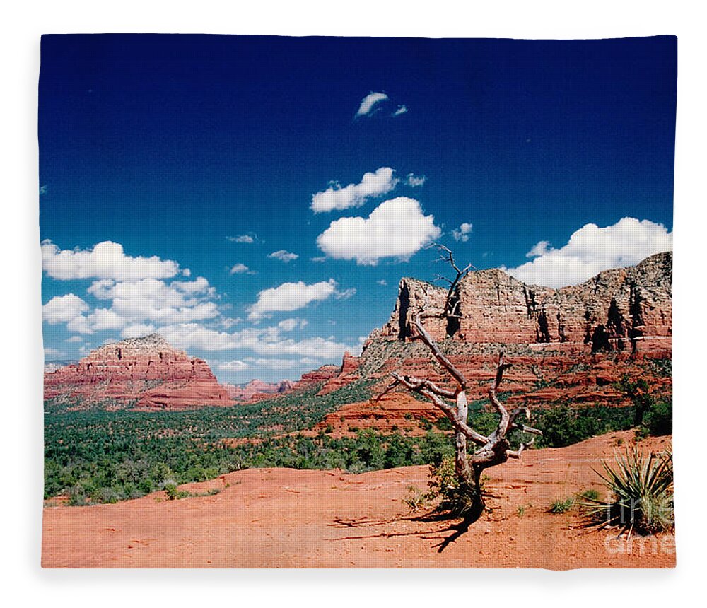 Sedona Fleece Blanket featuring the photograph Sedona Desert Scene by Byron Varvarigos