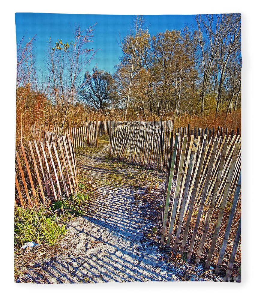 Festblues Fleece Blanket featuring the photograph Serenity Trail.... by Nina Stavlund