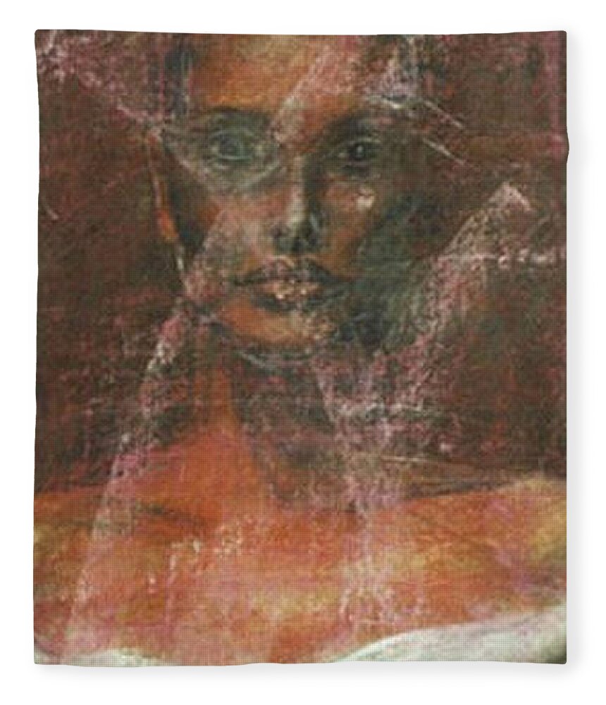 Portrait Art Fleece Blanket featuring the painting Serious Bride Mirage by Jarmo Korhonen aka Jarko