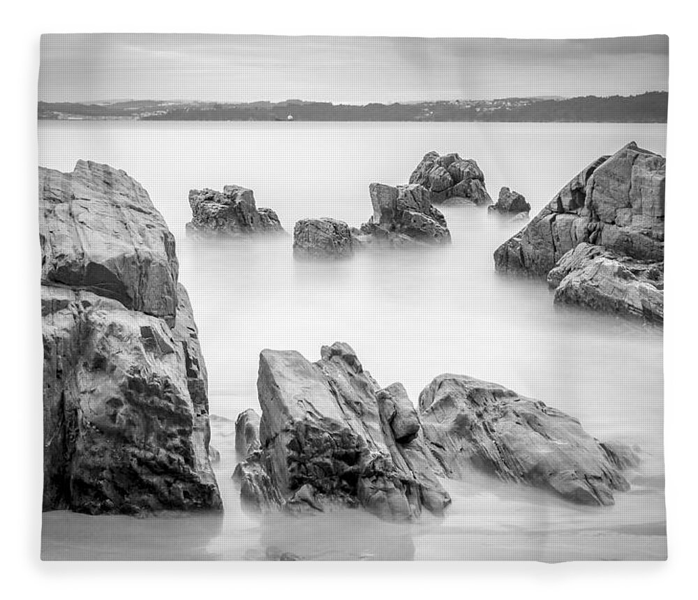 Ares Fleece Blanket featuring the photograph Seselle Beach Galicia Spain by Pablo Avanzini