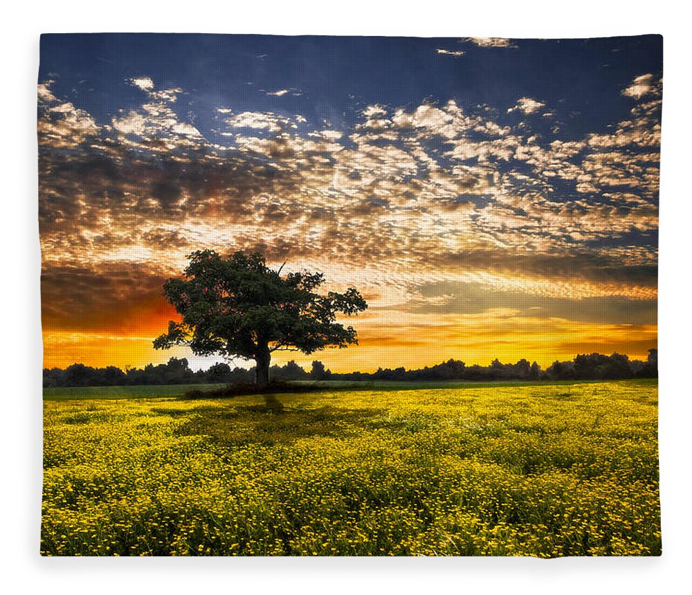 Barns Fleece Blanket featuring the photograph Shadows At Sunset by Debra and Dave Vanderlaan