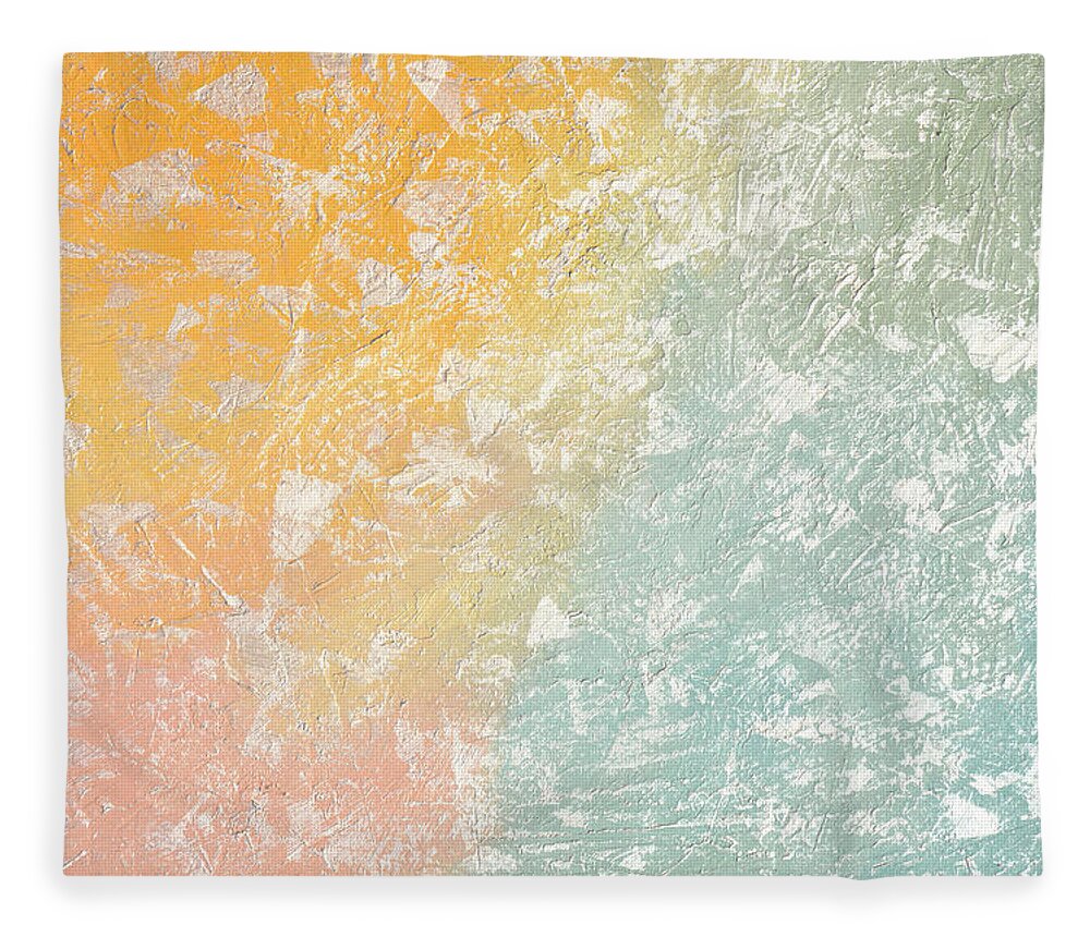 Sky Fleece Blanket featuring the painting Shimmering Pastels 2 by Linda Bailey