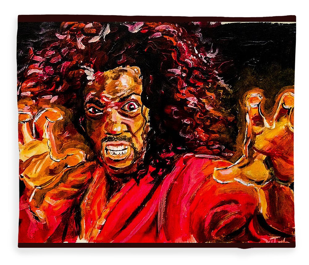 Portrait Fleece Blanket featuring the painting Shogun of Harlem by Joel Tesch