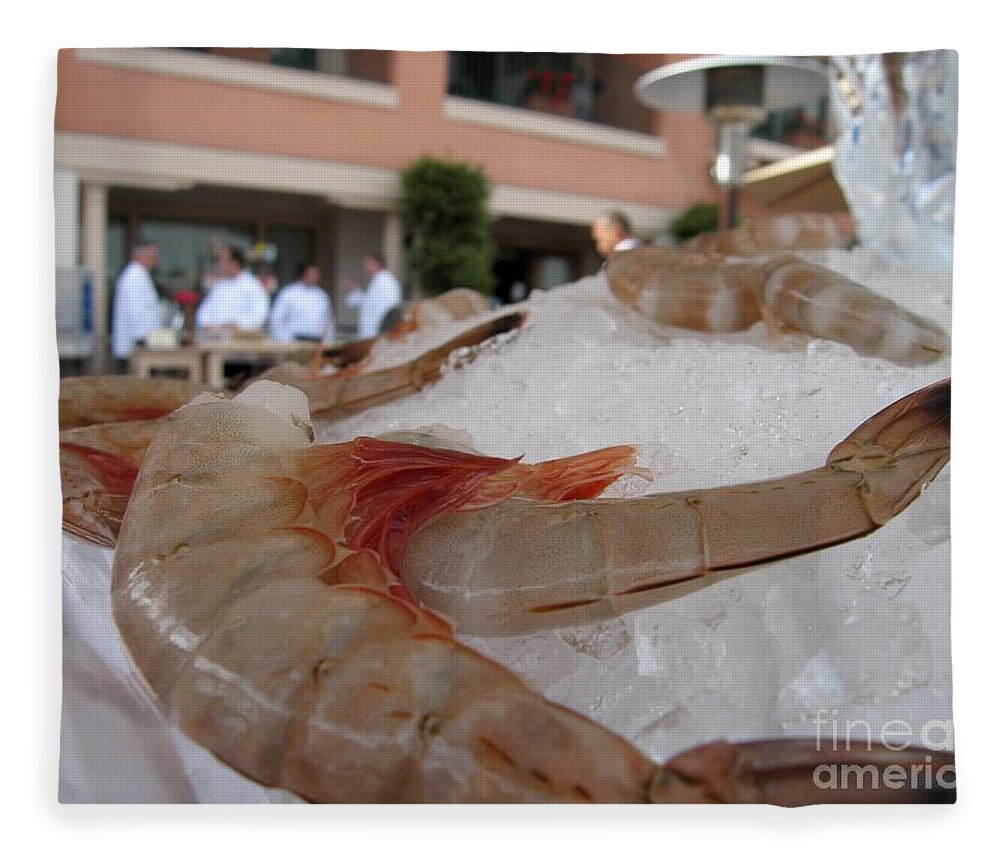 Shrimp Fleece Blanket featuring the photograph Shrimp On Ice by James B Toy