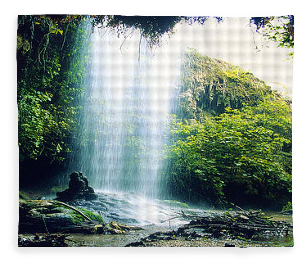 Rossidis Fleece Blanket featuring the photograph Sidirokastro waterfalls by George Rossidis