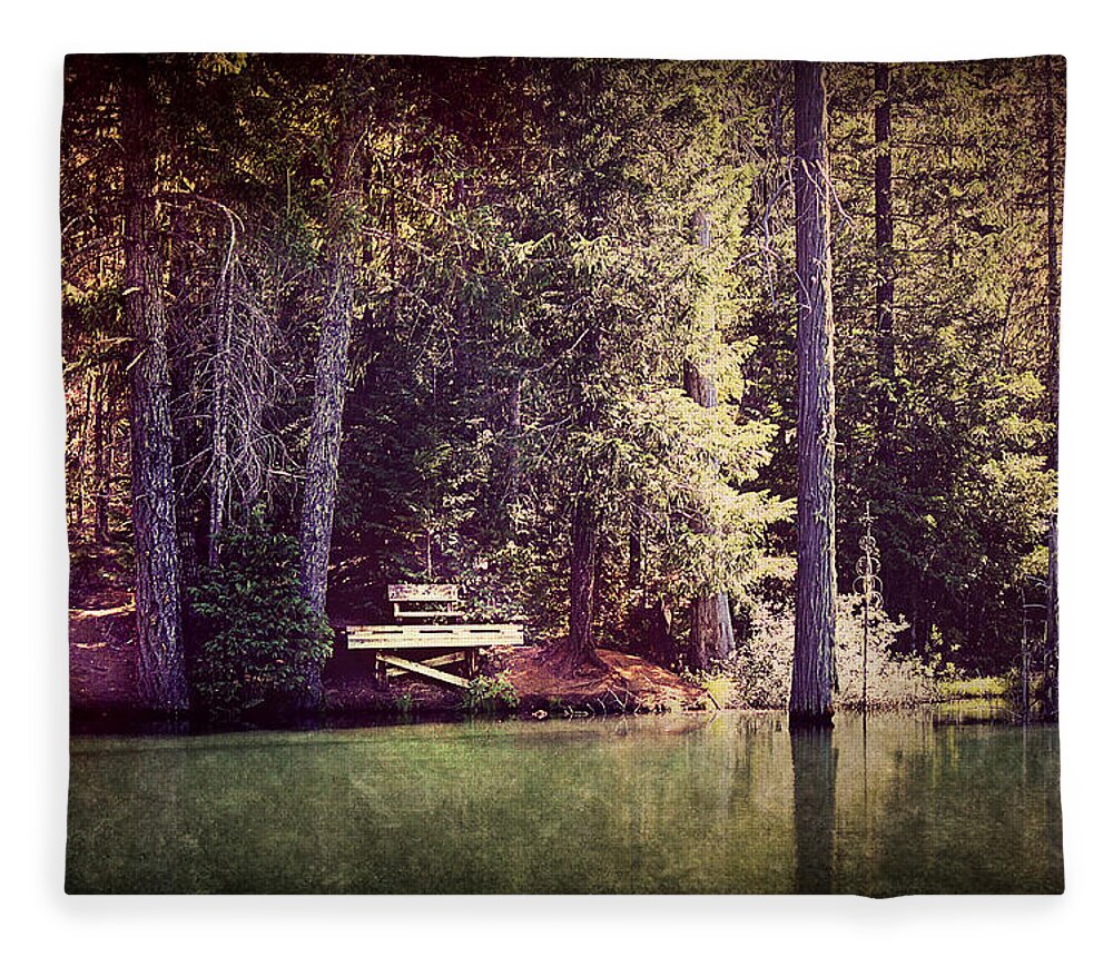 Spalding Mill Pond Fleece Blanket featuring the photograph Silent Reflections by Melanie Lankford Photography