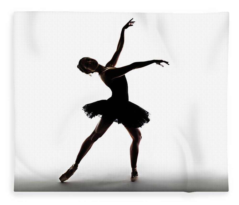 Ballet Dancer Fleece Blanket featuring the photograph Silhouette Of Ballet Dancer by Phil Payne Photography