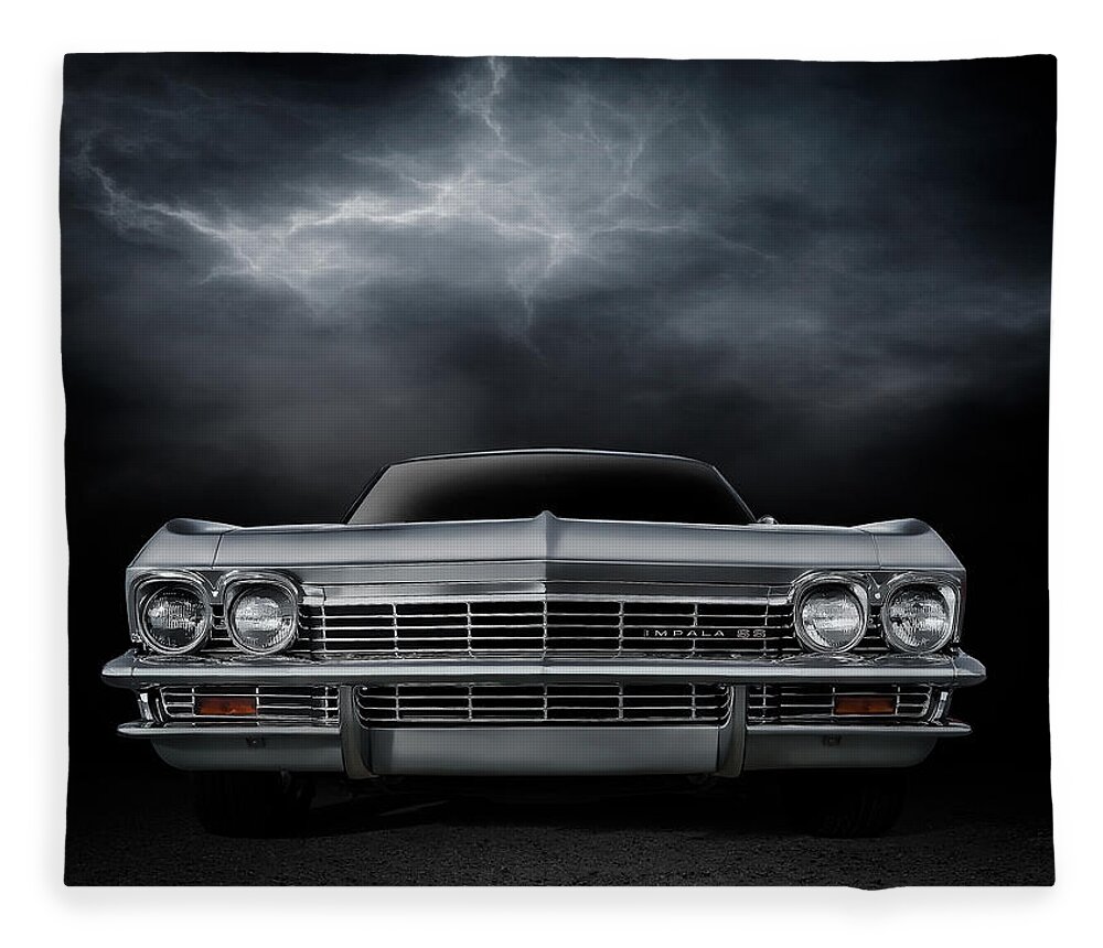 Car Fleece Blanket featuring the digital art Silver Sixty Five by Douglas Pittman