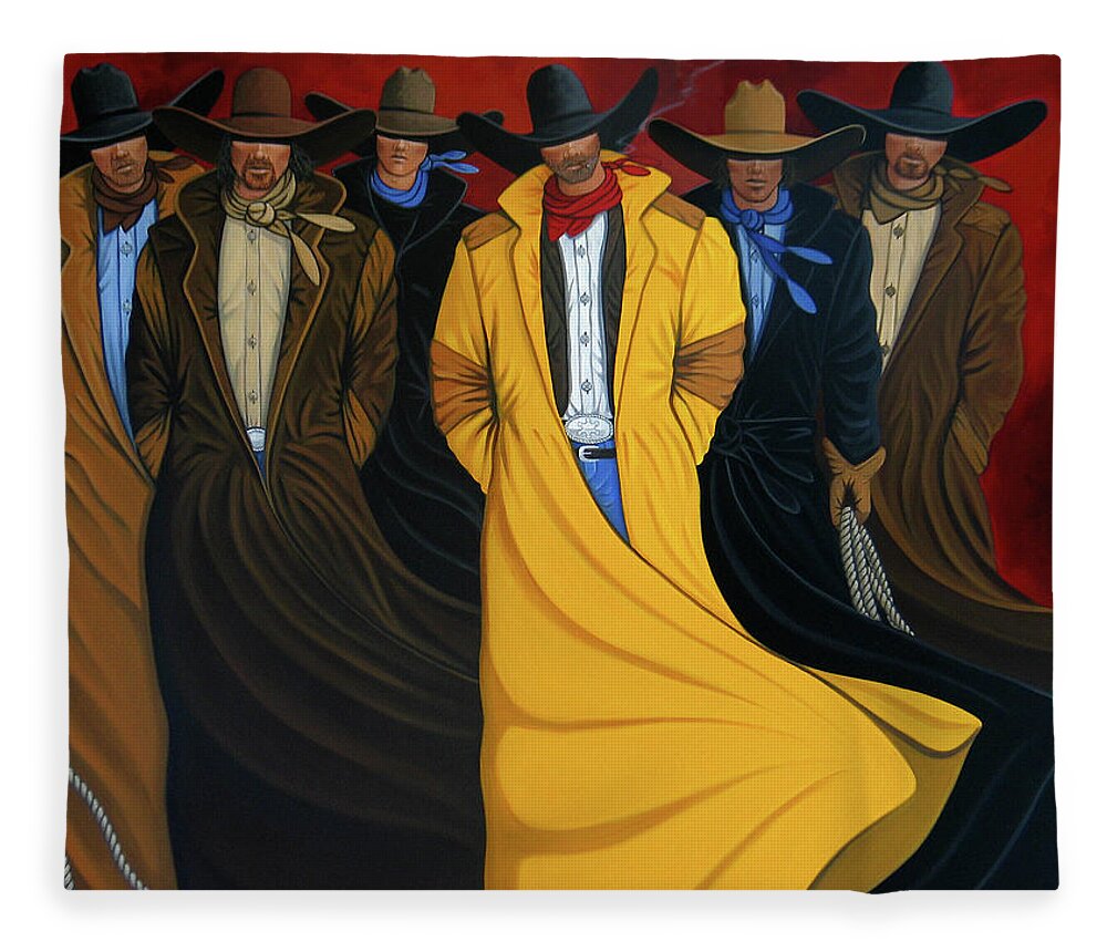 Contemporary Fleece Blanket featuring the painting Six Pac by Lance Headlee