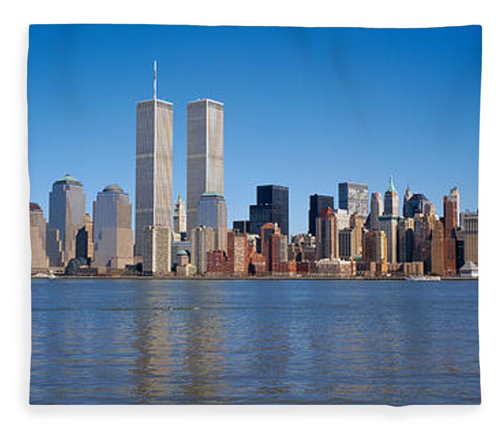 Photography Fleece Blanket featuring the photograph Skyscrapers At The Waterfront, World by Panoramic Images