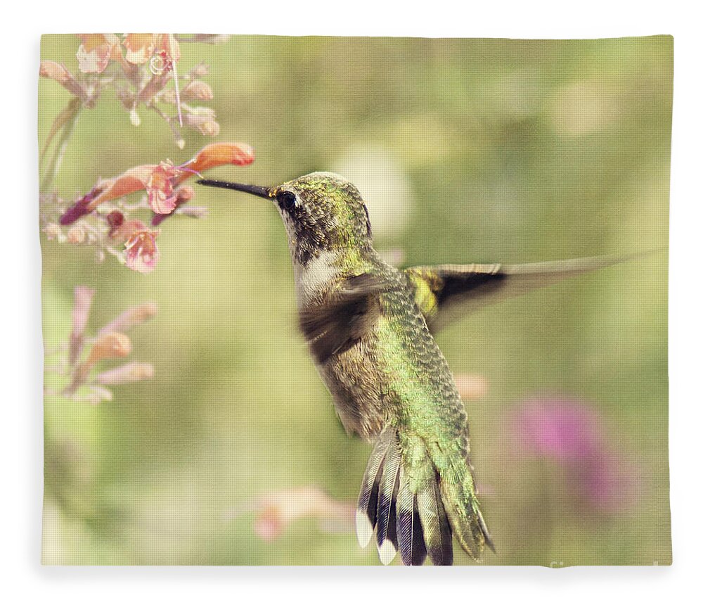 Humming Bird Fleece Blanket featuring the photograph Small Wonder by Pam Holdsworth