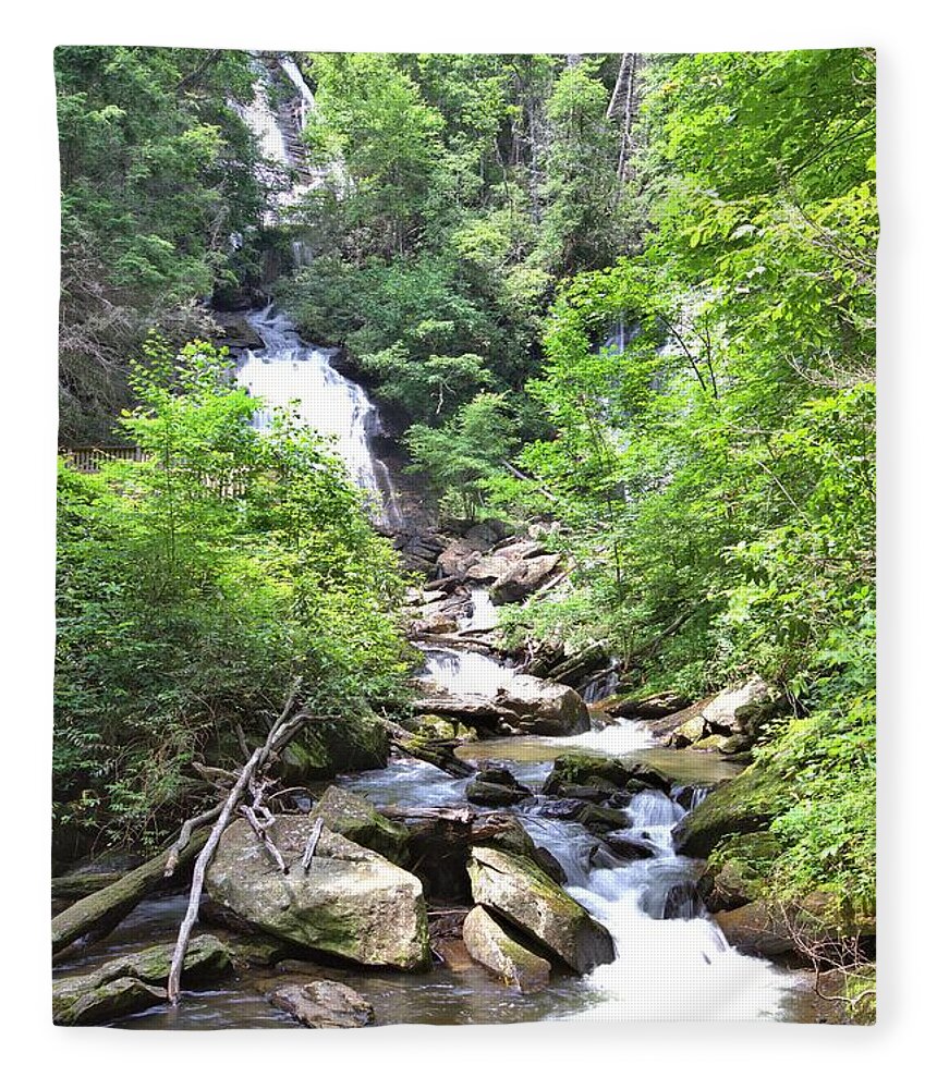 8805 Fleece Blanket featuring the photograph Smith Creek Downstream of Anna Ruby Falls - 3 by Gordon Elwell