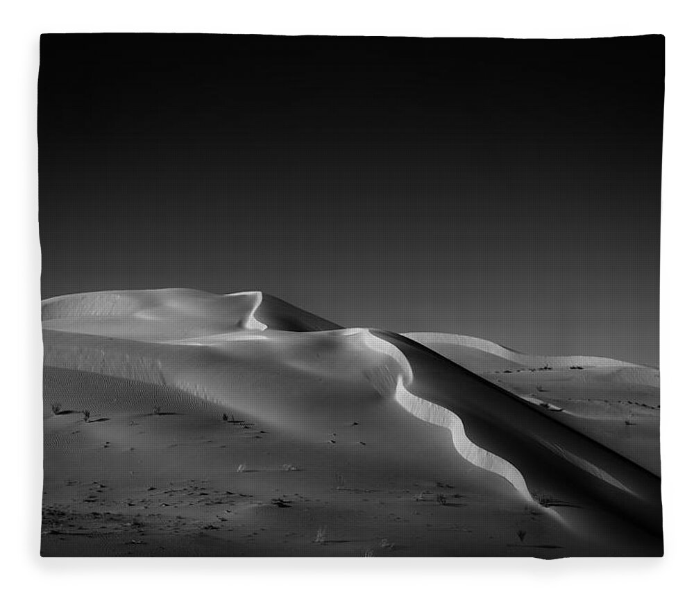Black & White Fleece Blanket featuring the photograph Snake Dune by Peter Tellone