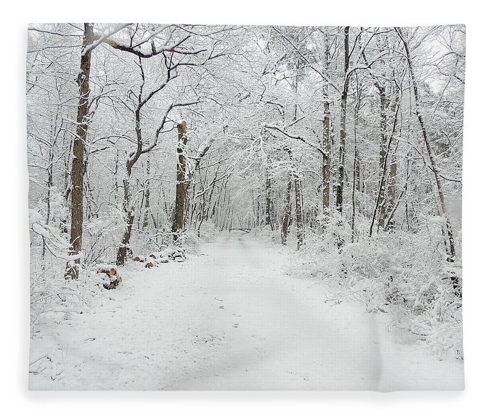 Snow In The Park Fleece Blanket featuring the photograph Snow in the Park by Raymond Salani III
