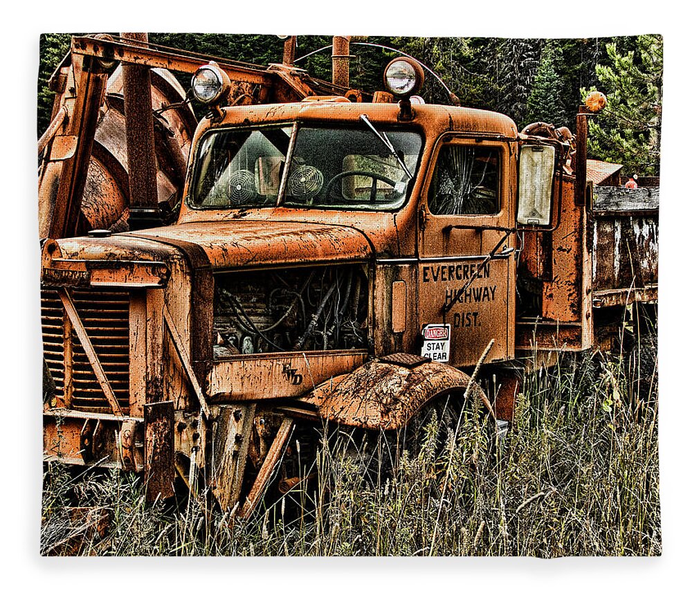 Snow Fleece Blanket featuring the photograph Snow Plow by Ron Roberts